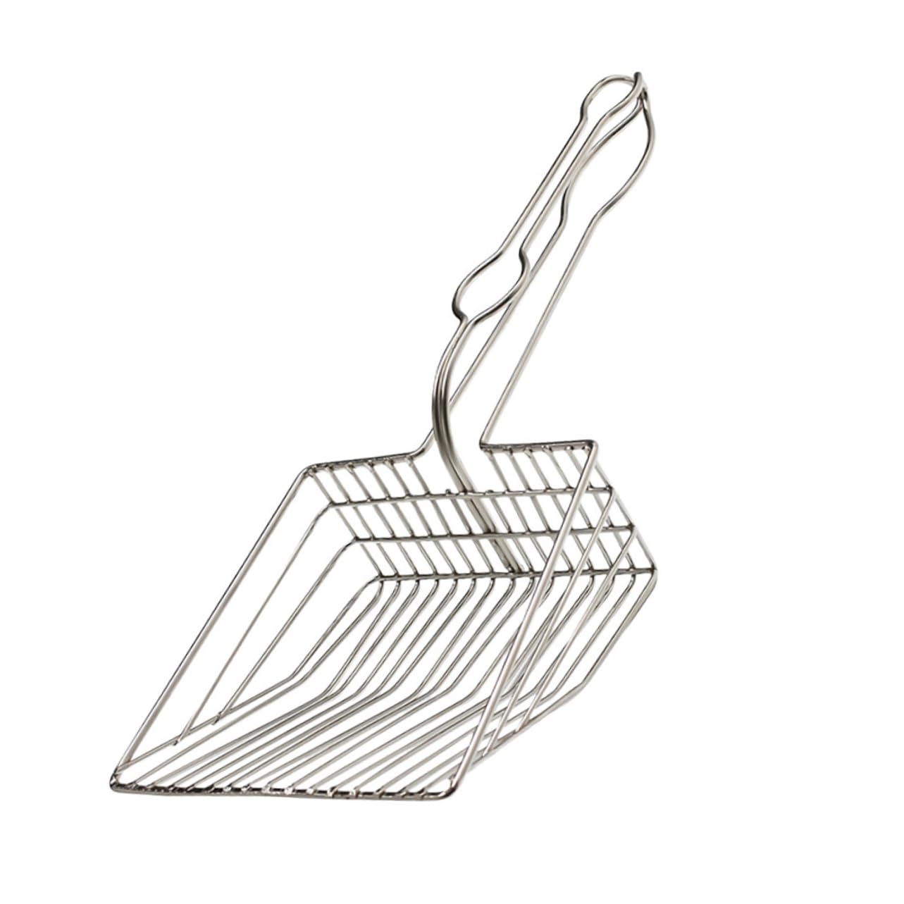 1Pc Durable Stainless Steel Pet Litter Scoop with Long Handle Comfortable Grip Cat Sand Shovel for Effortless Cleaning of Litter Box and Cat Waste