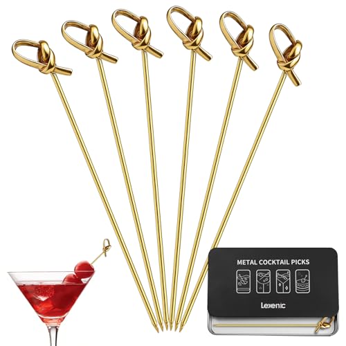 Lexenic Cocktail Picks Stainless Steel Martini Skewers Garnish Sticks