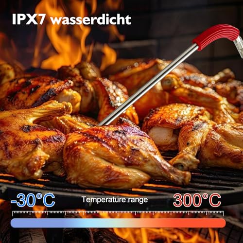 4 Stk Grill Ersatzsonde Kompatibel Mit Weber Igrill 2 Igrill Mini Igrill 3 Temperatursonde Grill Ersatzsonde -30 °c Bis 300°c, Fleischthermometer Grill, Für BBQ Und Ofen Einsatz
