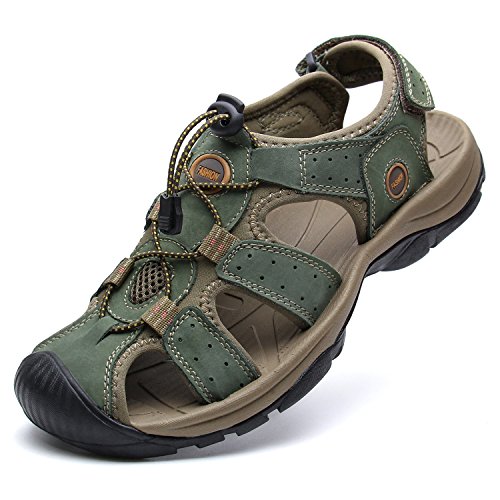 Mens Sandals Closed Toe Sports Hiking Fishing Sandals Khaki 1365/KA-43