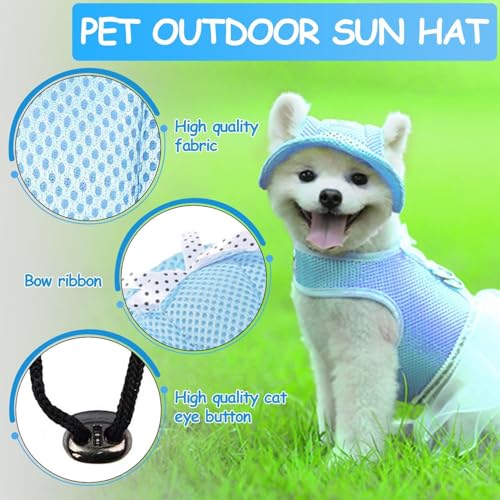 YSJCHEBS 1 Blauer Hundesonnenhut, Hundehut, Hut Für Hund, Hundesonnenschirm, Sonnenhut Für Hund, Haustierspielzeug, Hundehut Klein