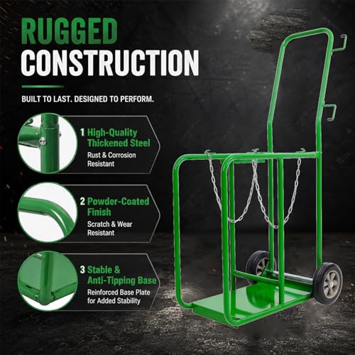 Carretilla para cilindros soldadura 440 lbs con ruedas neumáticas 10 pulg miniatura 4