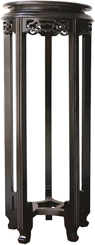 ATAAY Plant Stand, Pedestal Flower Pots Wooden Plant Display Stand Base Vintage Round Shape Rack Modern Decorative Flower Pot Base Stand