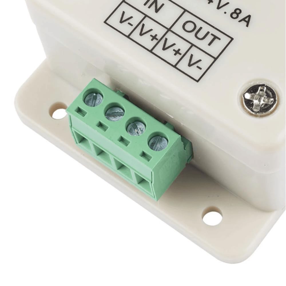 TECHZOCO Regulador de intensidad tira LED, regulador de voltaje con botón giratorio, controlador de atenuación PWM, adecuado para tira LED 5050 3528 | DC 12V-24V 8A