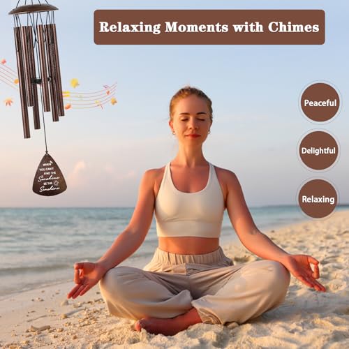 Image of Get Well Gifts for Women Men, 32 inch Bronze Wind Chimes Inspirational Gifts for Women, Cheer Up Positive Sending You Sunshine Get Well Soon Gift Baskets