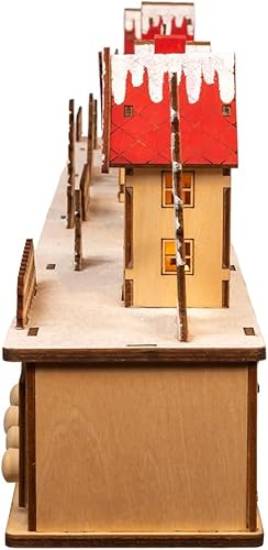 Miniatura 5 de Kurt Adler - Calendario de adviento LED de madera con pilas, 32.7 pulgadas