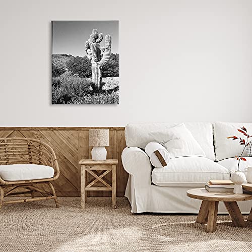 Image of Stupell Industries Thick Desert Cactus Black White Photography Canyon Landscape | Stupell Industries | 30 x 40 Inches, Easy to Hang and Sturdy, Made in USA, by Bill Carson Photography