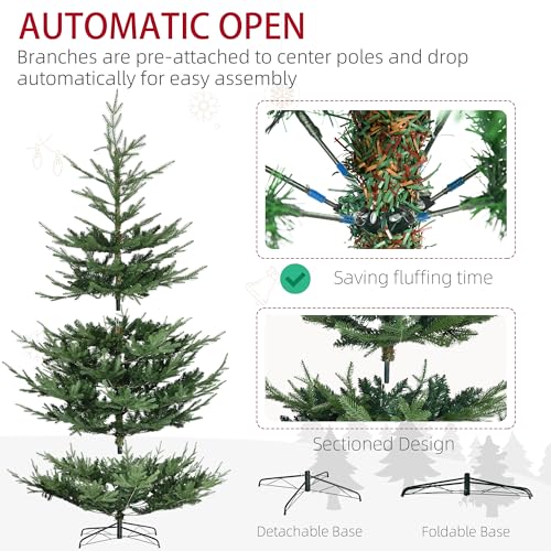 Aosom US830-577V01GN0131 Homcom 9 Foot Artificial Christmas Tree, Pine Hinged Xmas Tree With 1939 Realistic Branches thumb #5