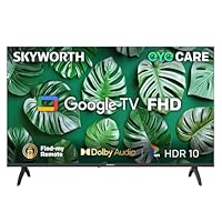 SKYWORTH 43" E5500H EyeCare Smart Google TV, 1080P FHD, HDR10 HLG, Find-My Remote, AI Picture Processing, Dolby Audio, Screen Casting, Bezel Less Design, Voice Control