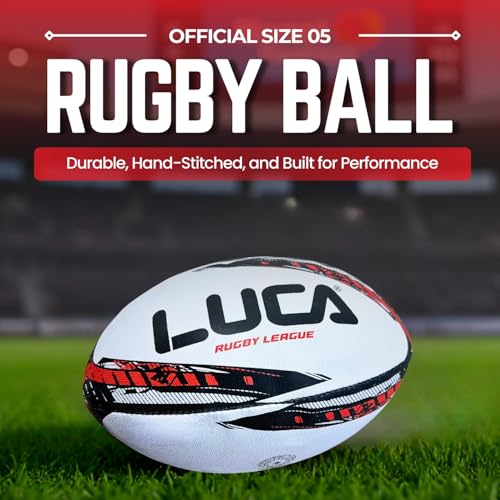 Image of LUCA Rugby Ball Sizes 3, 4 & 5 Hand Stitched Super Grip 3-Ply Construction