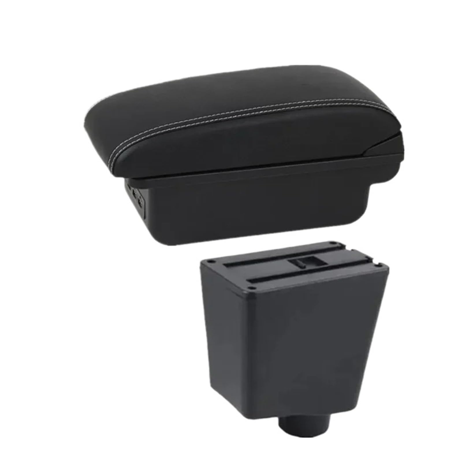 Ggwqoops Car Armrests For SEAT For Ibiza III 2001-2008 Armrest Box Car Storage Retrofit Accessories Armrest Box(B1 white line 3USB)