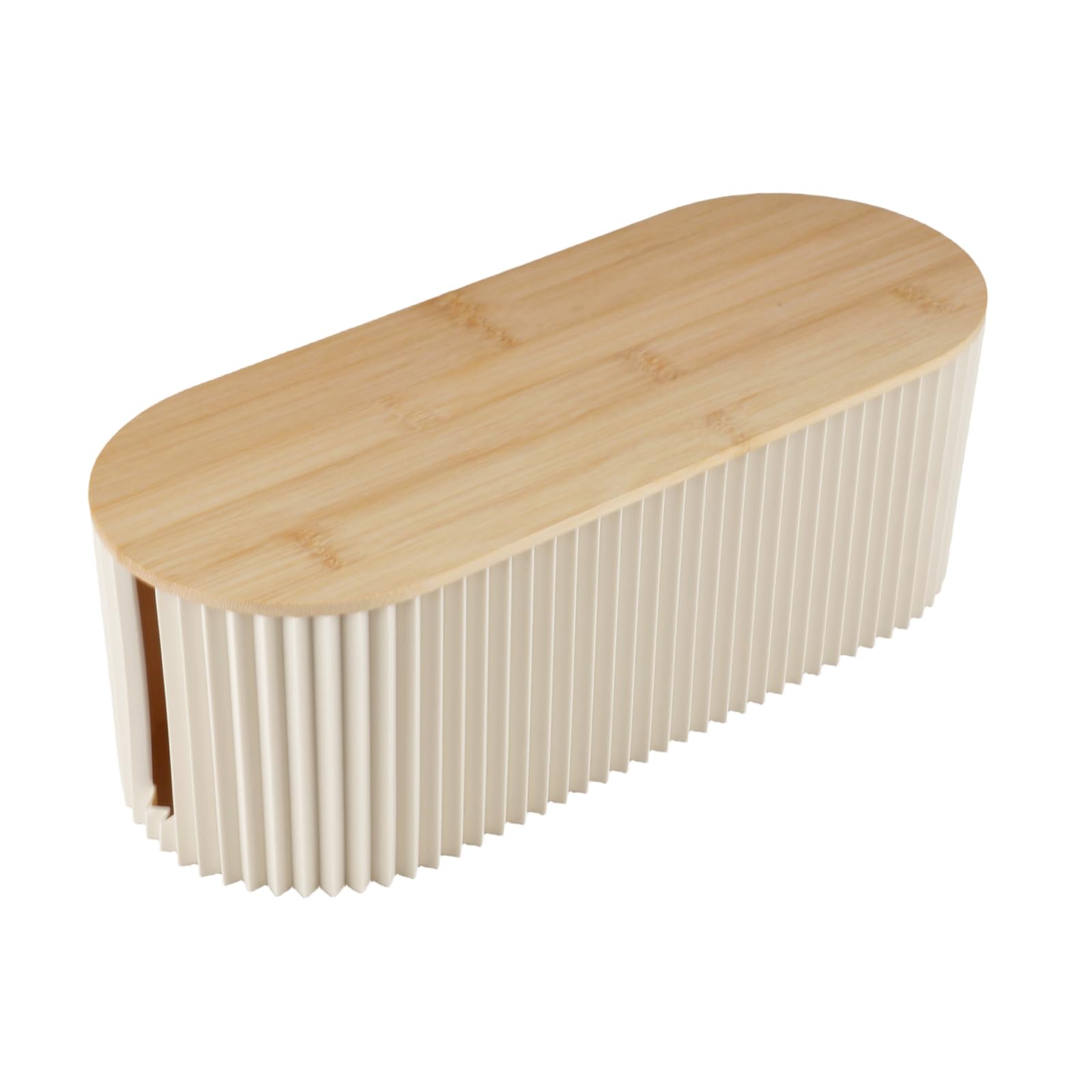 Velicber Cable Management Box, Large Cable Tidy Box with Bamboo Lid, Cable Organiser Box, Wire Tidy Box for Hiding Power Strips, Cables & Plugs for Desk, TV, Computer, Home Office, 33x13x11 cm