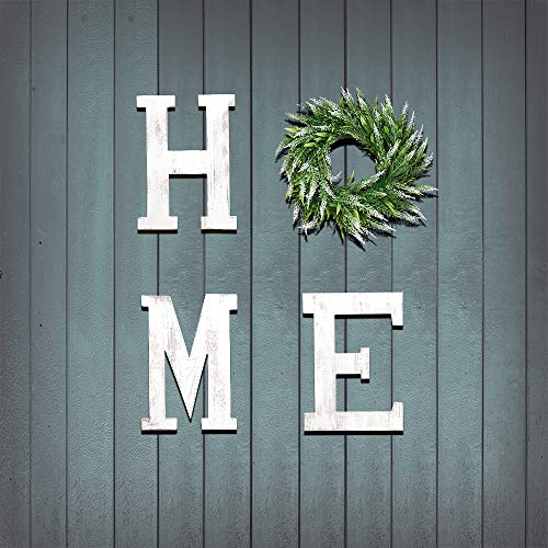 Losour Home Letters With Wreath-Farmhouse Decor For The Home Clearance Wood Letters-Decorative Home Sign For Living Room Decor, Entry Way, Kitchen, Etc (White) #TOP3