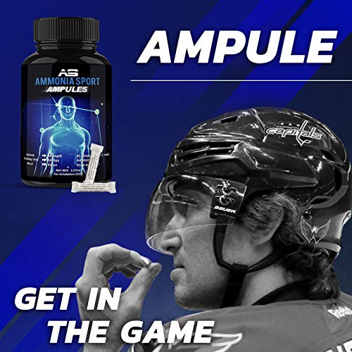 AmmoniaSport Athletic Smelling Salts - Ampules (25) Smelling Salts Powerlifting - Ammonia Inhalant - Salt Sticks - Rush Inhalant - Focus Up - Powerlifting Gear - Focus Aid - Energy Aid - Nose Lifting