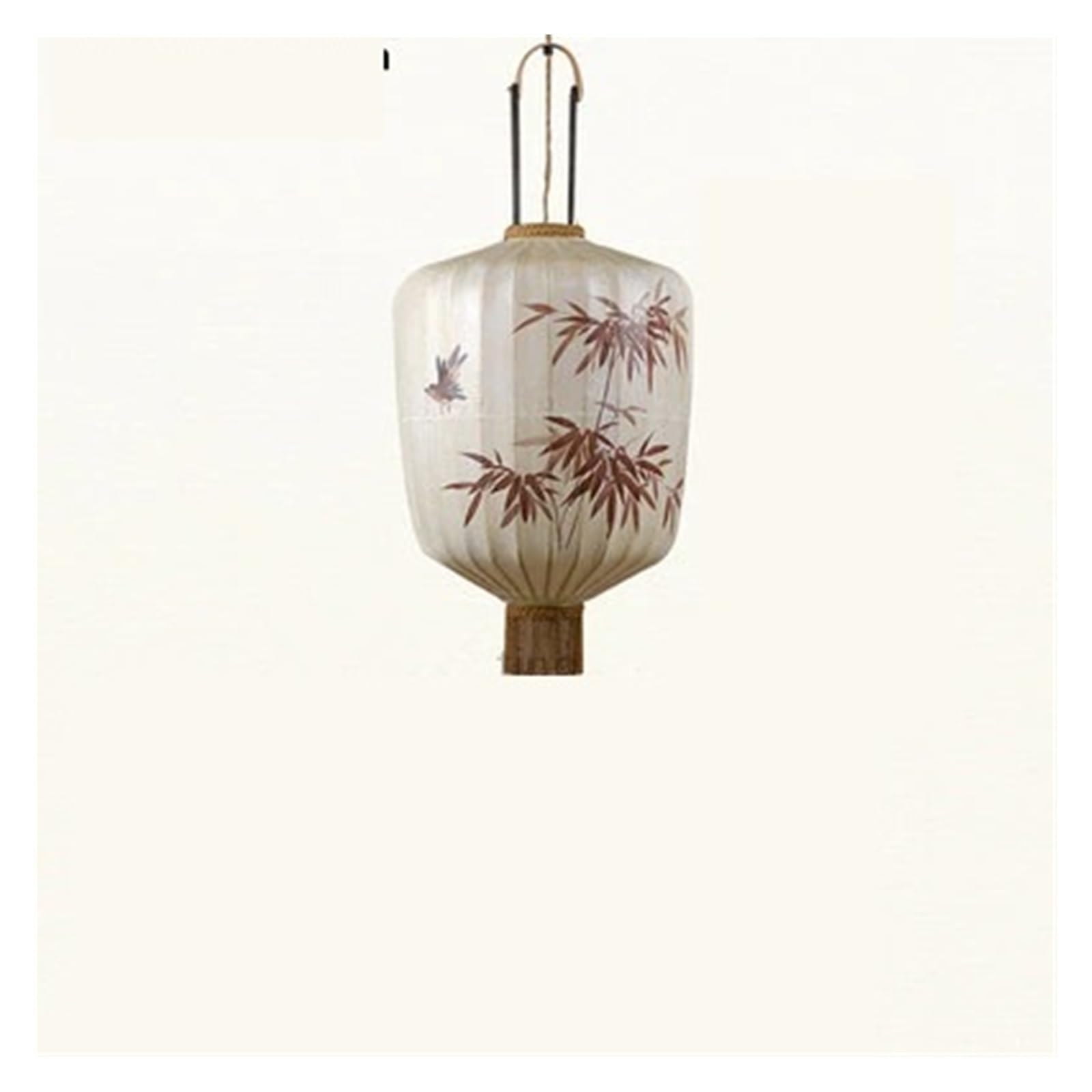 IUVYTA Traditional Lantern Painting Pendant Lamp Fabric Lampshade for Lights(B White-Dia30cm,Warm White)