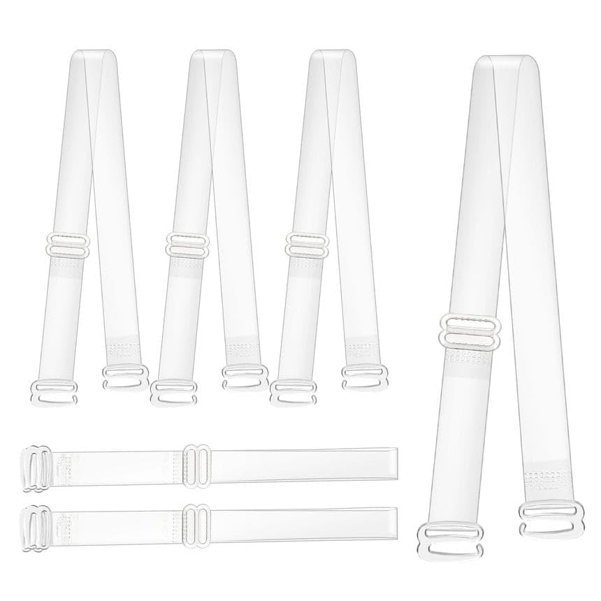 Women Clear Bra Replacement Strap 12MM | Transparent Plastic Shoulder Strap with Steel Hook for Invisible Support | 3 Pair Combo-image-28