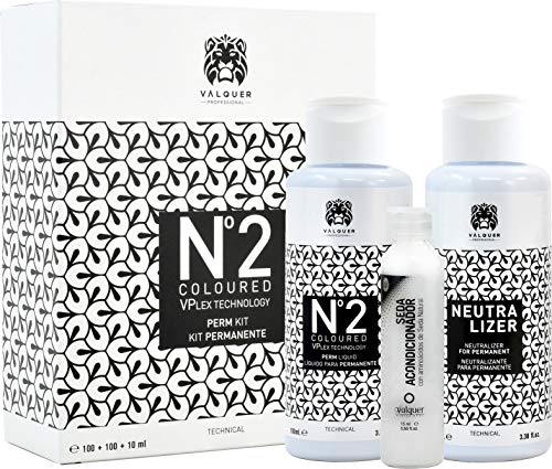 Valquer Profesional Kit pour Perm N° 2 pour Cheveux Teints, Avec la technologie V-Plex. végétalien -210 ml Cover