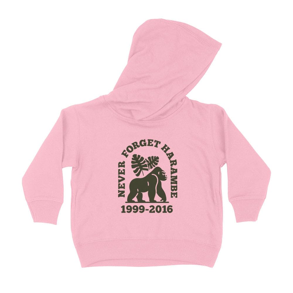 Never Forget Harambe Kids Hoodie Sweatshirt Toddler 4T Light Pink