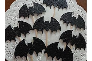 Black Bat Cupcake Toppers: Spooky Halloween Decorations for a Spooktacular Bash