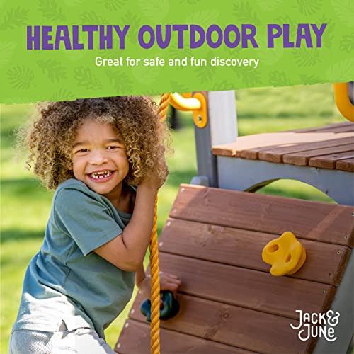 Jack & June Haven II Cedar Swingset with Swings, Slides, and Accessories – Backyard Outdoor Playground Equipment – 100% Cedar Wood – Multiple Playset Configurations for Kids of All Ages