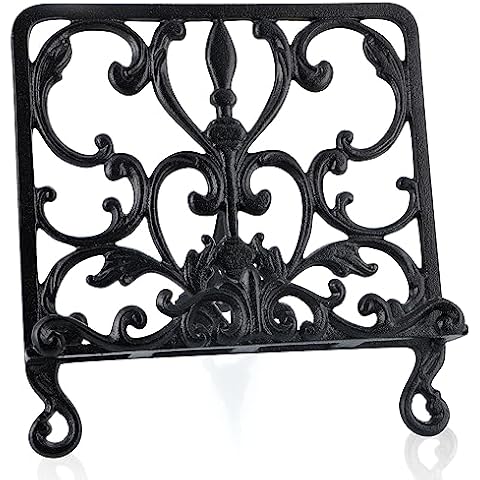 MOLIGOU Cast Iron Cookbook Stand, Recipe Book Holder, Display Stand Holder for Photo Album, Tablet Cover