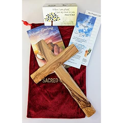 My Caring Cross Olive Wood Wall Crosses from The Holy Land (10 Inches, Catholic Wall Cross) Cover