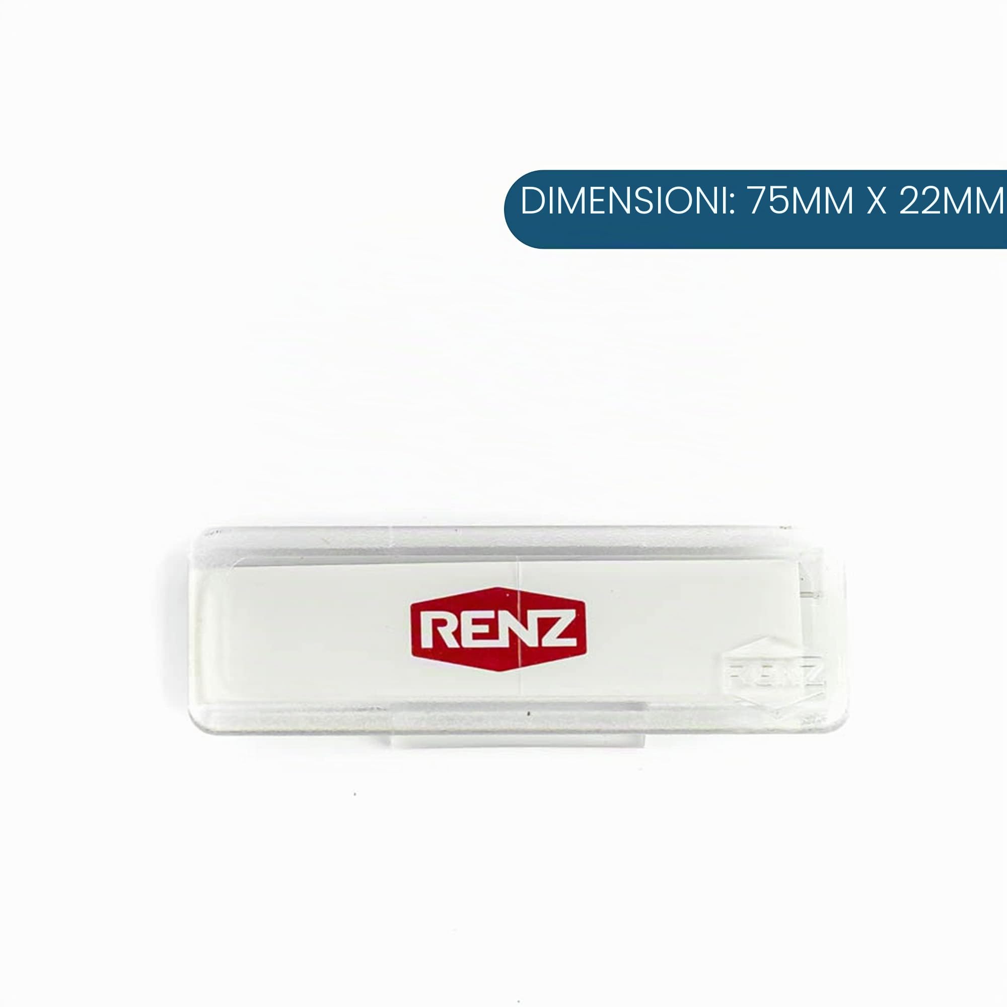 Renz Targhetta porta nome 92 trasparente 75 x 22 mm