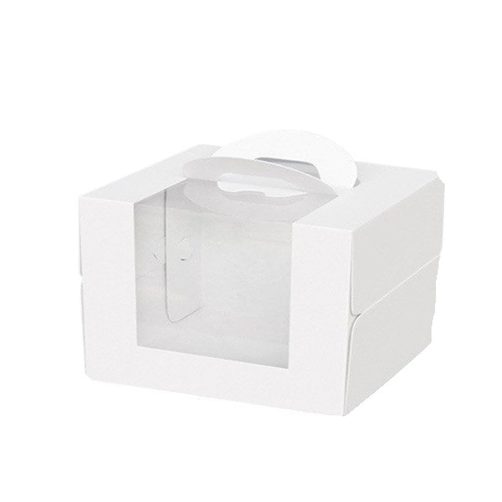 Cajas For Pasteles De 3/4/6/8/10 Pulgadas, Papel Blanco, Ventana Transparente, Suministros Portátiles For Embalaje De Postres Y Pasteles De Cumpleaños, 5 Uds. Para Galletas, Dulces, Pasteles, Cupcakes