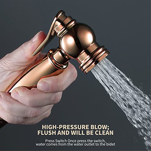 Base de douche en ABS et kit douchette bidet or rose pour toilette - 5