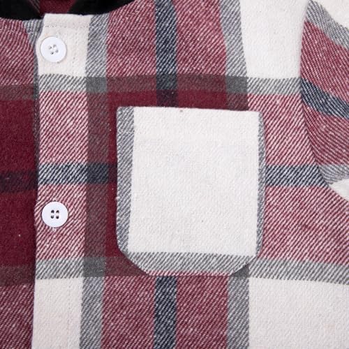 Image of Boys Girls Flannel Shirts Plaid Hoodies Fall Fashion Button Down Shirts