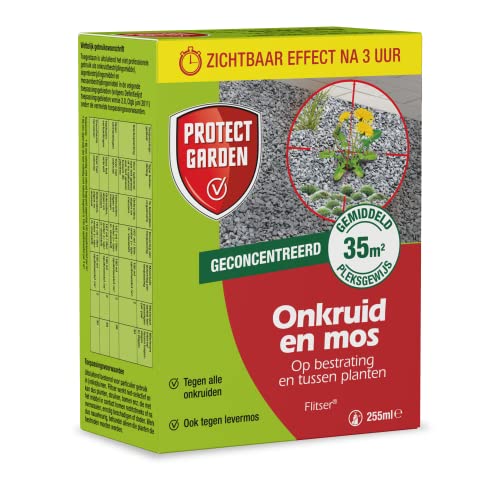 Protect Garden Flitser Concentraat - 255 ml - Onkruid en Mos Bestrijden - Bestrijdingsmiddel - Onkruidverdelger - Werkt Tegen alle onkruiden - Binnen 3 uur Resultaat - Onkruidvrij