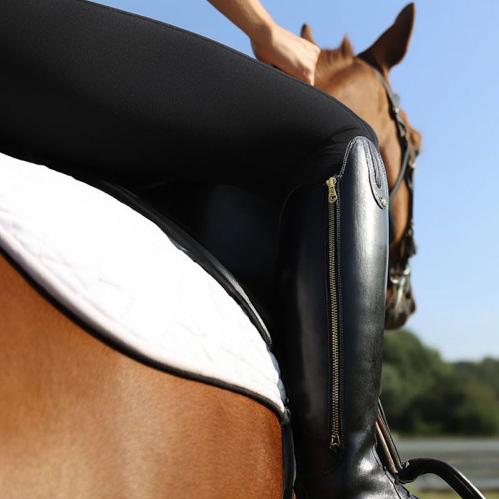 Stivali Da Equitazione Da Donna, Stivali Da Equitazione Lunghi Con Cerniera Posteriore in Morbida Pelle per Ragazze Principianti