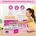 Wee Wonders 5-in-1 Kids Kitchen Playset with Realistic Lights & Sounds, Mini Kitchen Toys for Girls, Doll Kitchen House Toy, Mini Furniture Pretend Play Toys for Toddler Age 3+, Pink