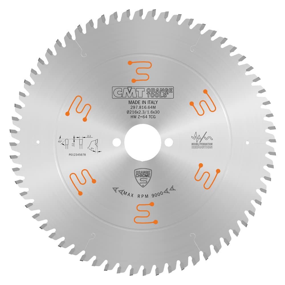 CMT ORANGE TOOLS 297.816.64M - KREISSÄGEBLÄTTER NO FERR-PLAST HW 216X2.3/1.6X30 Z64 TCG