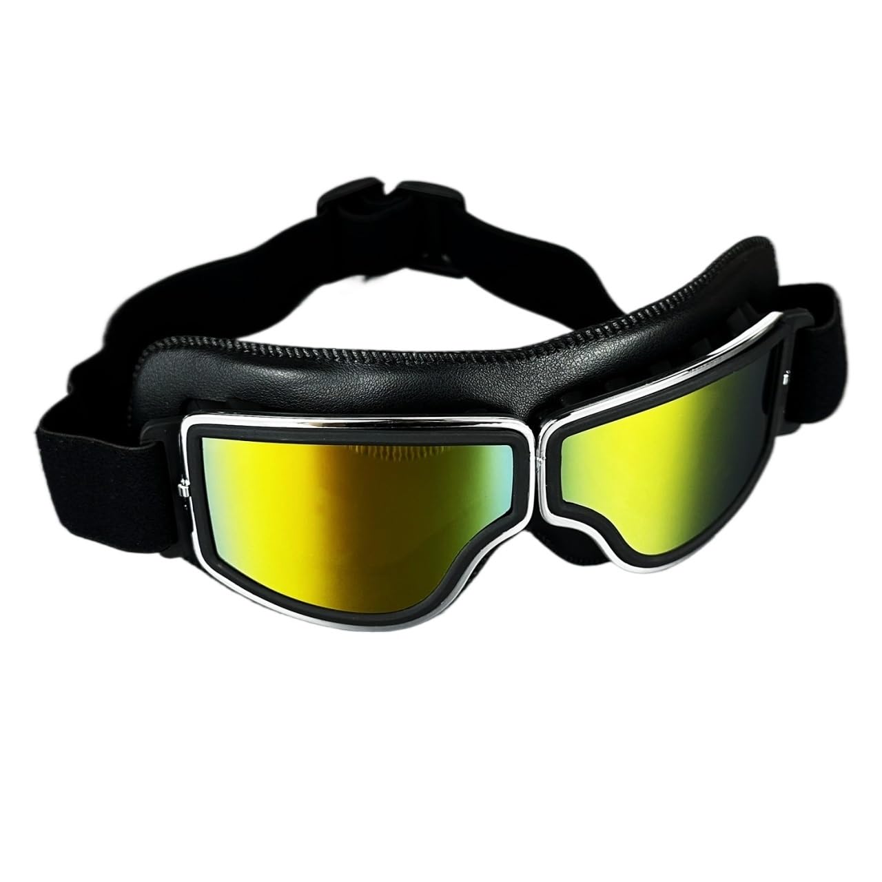 Occhiali da Moto Antivento,Occhiali da Sci Occhiali da moto in pelle pilota vintage Antivento Universali for esterni Bicicletta Ciclismo Sci