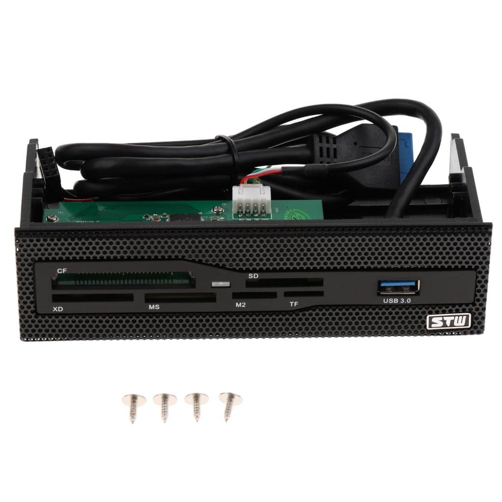 Lecteur de Cartes Mémoire Interne USB 3.0 5,25" avec Panneau Avant Multi-Cartes pour Ordinateur de Bureau