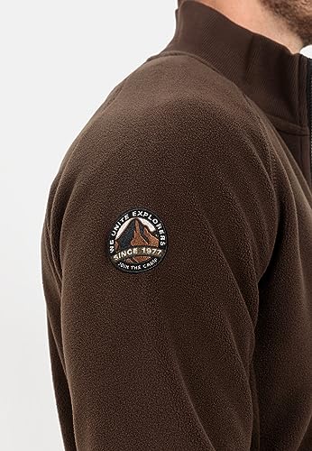 camel active Herren Fleecejacke aus recyceltem Polyester Braun, Menswear-M