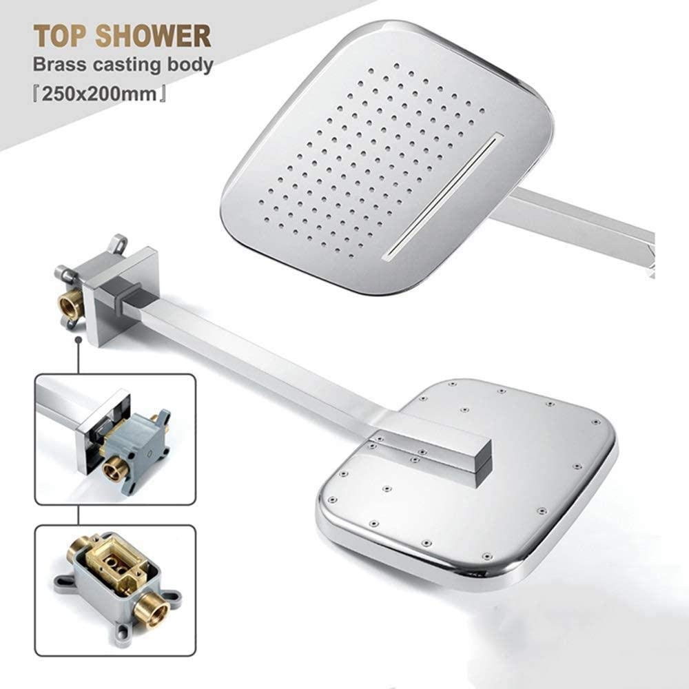 Brausegarnitur Unterputz-Thermostatbrause Kupfer 4-Funktion 200 250 2-Funktion Wasserfall Top Brause schön praktisch
