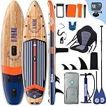 Niphean Extra Large Paddle Gonflable, Sup à 2+1 Personnes/Famille, Planches de Stand Up Paddle Gonflables avec (Idéal Débutant) Aileron Équilibré, Housse Étanche, Paddle Gonflable Adulte, Cadeaux