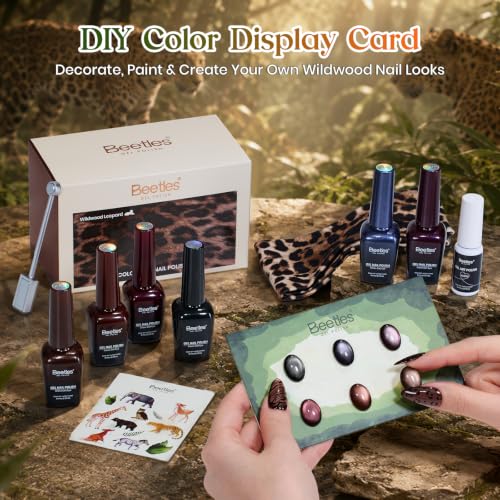 Image of Beetles Cat Eye Glitter Gel Nail Polish Set,Wildwood Leopard Fall Gel