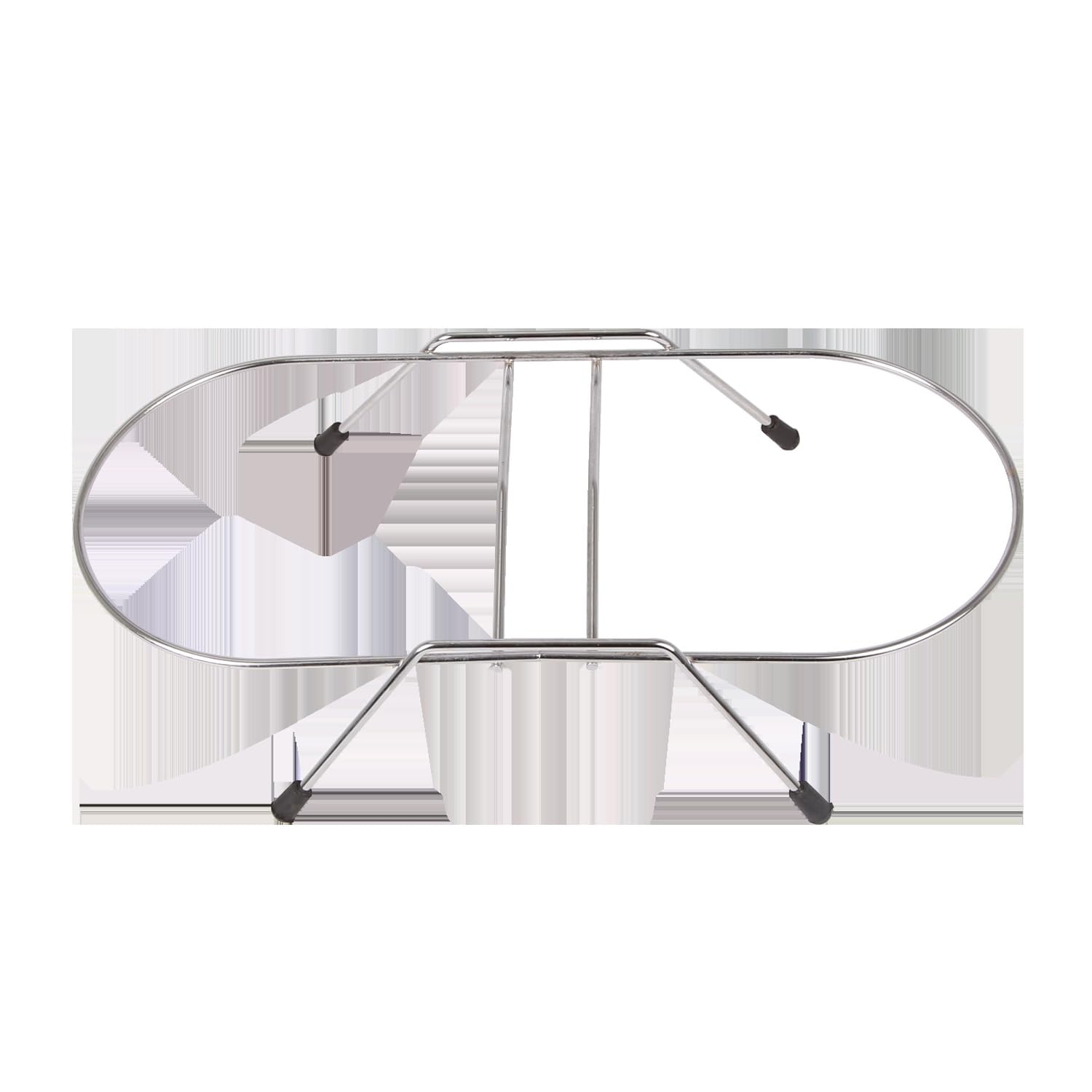 Patapalooza Stainless steel double bowl with metal shelf, sturdy and easy to clean, ideal for serving food and water to pets.