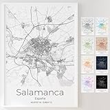 Mapdify Salamanca póster personalizado de la ciudad, tu lugar favorito como póster de pared, map de tu ciudad, recuerdo personalizado de Salamanca – Estilo: simple