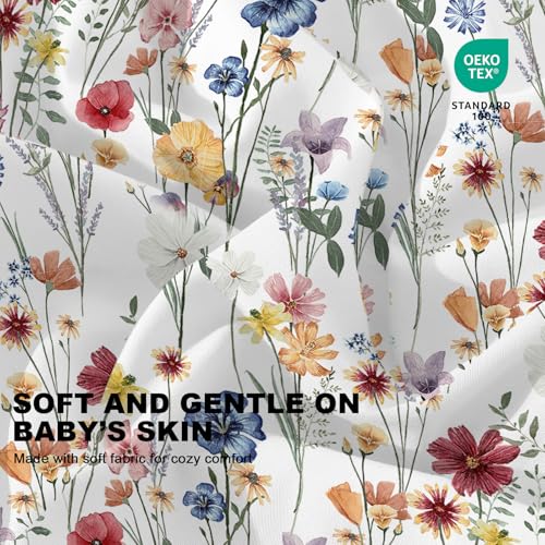 Image of Bimocosy Crib Sheets 4 Pack, Baby Crib Sheets Fitted for Boys and Girls Breathable & Snug Fit, Soft Toddler Bed Sheets for Standard Crib Mattress Nursery Daycare Essentials, Butterfly Meadow