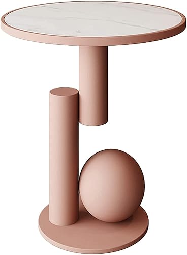 Miniatura 8 de Mesa de Centro Creative Slate Coffee Table 21.7 Inch Height Sofa Side Table Metal Frame Modern Minimalist Round Nightstand for Living Room Bedroom