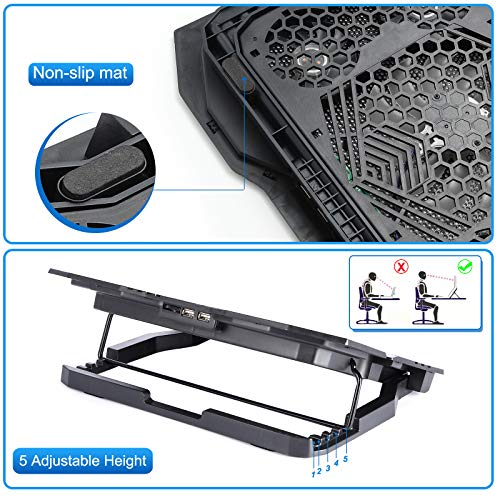 TAEHFUS-Laptop-Cooling-Pad-5-Fans-Perfect-for-The-Laptop-Under-173-inchs-Blue-Lights-Quiet-and-2-USB-switchs
