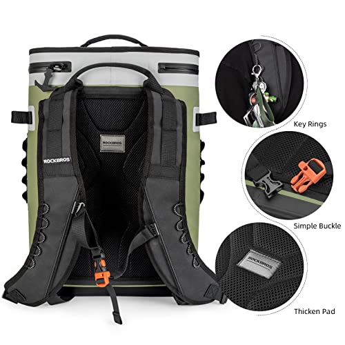 Rockbros Backpack Cooler Leak-Proof Soft Sided Cooler Waterproof Insulated Backpack Cooler Bag 36 Can Soft Cooler For Camping Fishing Party Outdoor Adventure Picnic #TOP3