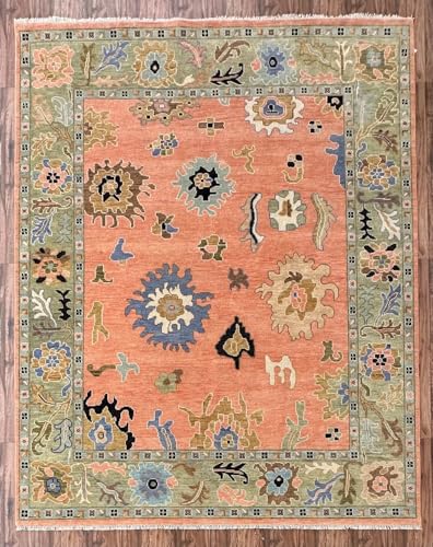 Tapete de área vintage de lana Oushak 10' x 13'