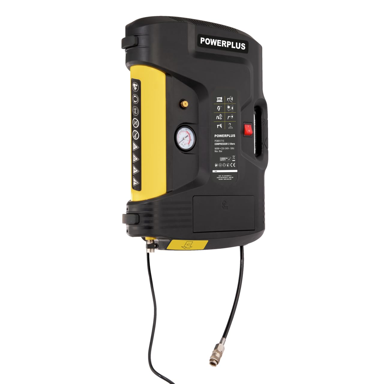 Compresseur fixation murale 900W Powerplus pour gonflage garage