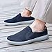 Puxowe Men's Slip On Loafers Fashion Casual Shoes for Young Men, Stylish Breathable Mesh Walking Loafers, Trendy Slip On Sneakers for College Students Daily Wear, Navy-deep Gray, Size 9.5 US