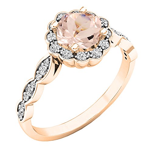 Dazzlingrock Collection Anillo de compromiso de oro rosa de 14 qu...